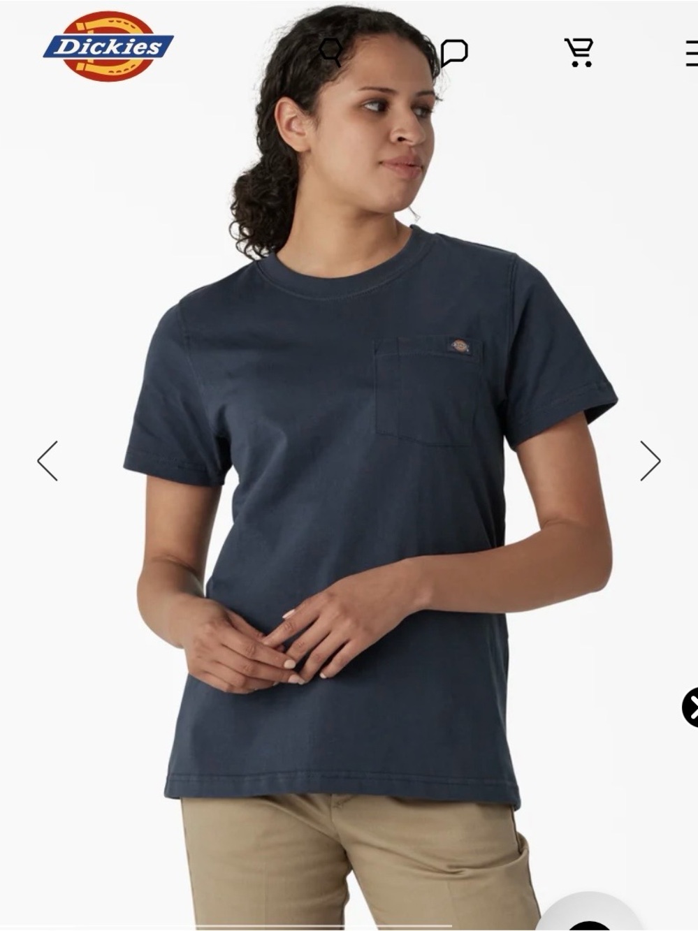 Woman Dickies Dark Navy Short-Sleeve Pocket  heavyweight Tee 2xl NWT